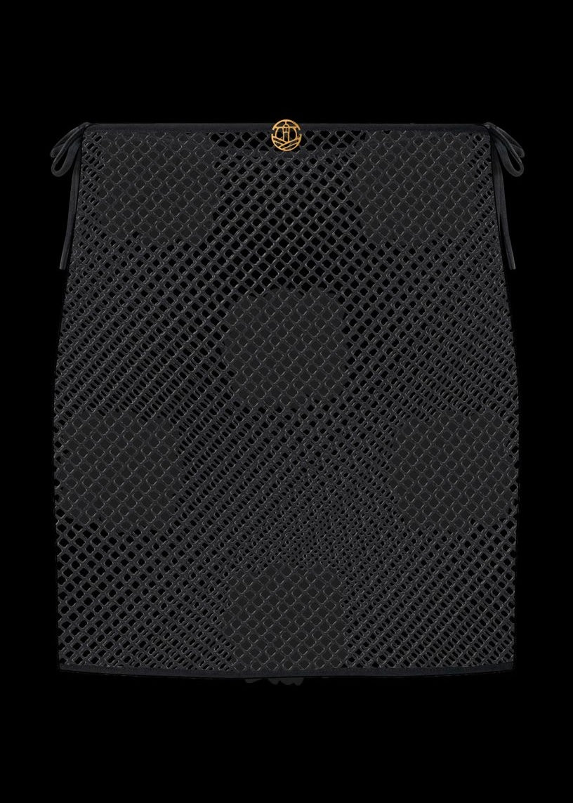 FALDA NEGRA CROCHET BORDADA