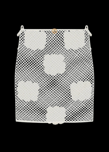 FALDA OFF WHITE CROCHET BORDADA