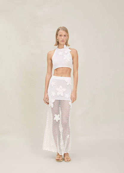 SET BLANCO BORDADO CON FLORES