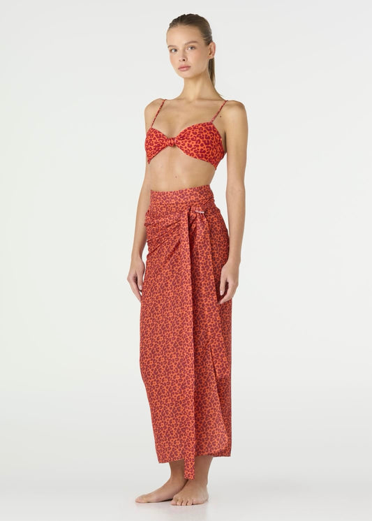 FALDA LEOPARDO ROJA