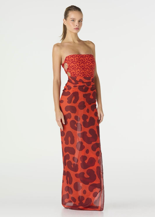 PAREO LEOPARDO ROJO