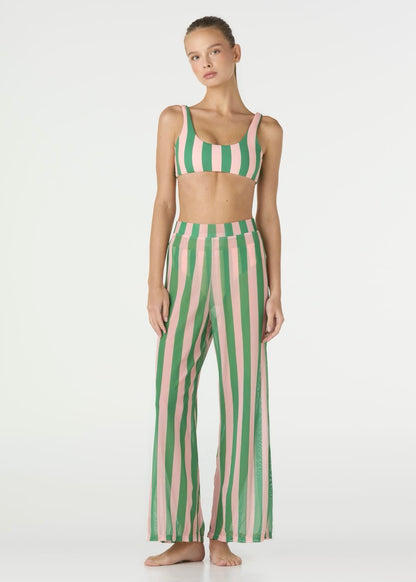 PANTALÓN RAYAS ROSA Y VERDE