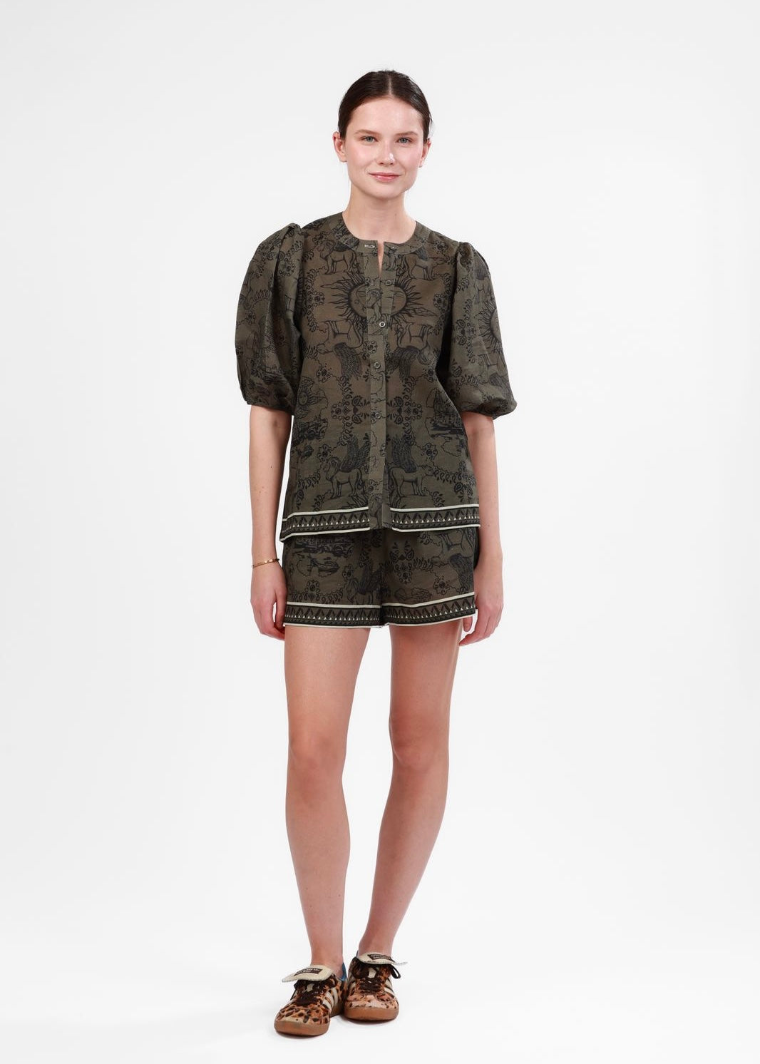 SET SHORT VERDE MILITAR