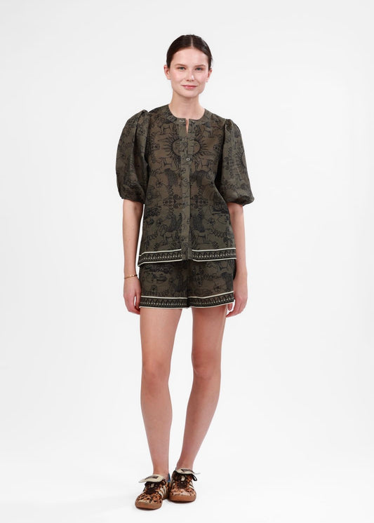 SET SHORT VERDE MILITAR