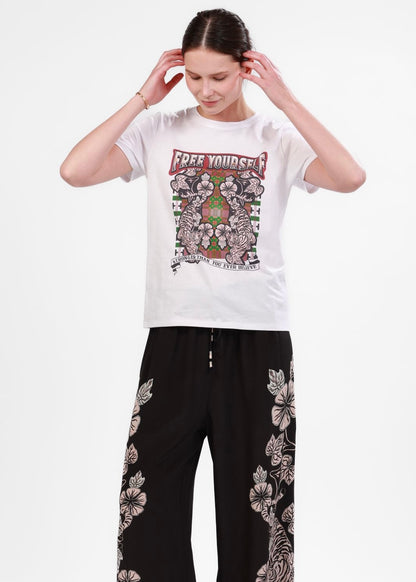 PANTALÓN SEDA NEGRO CON FLORES