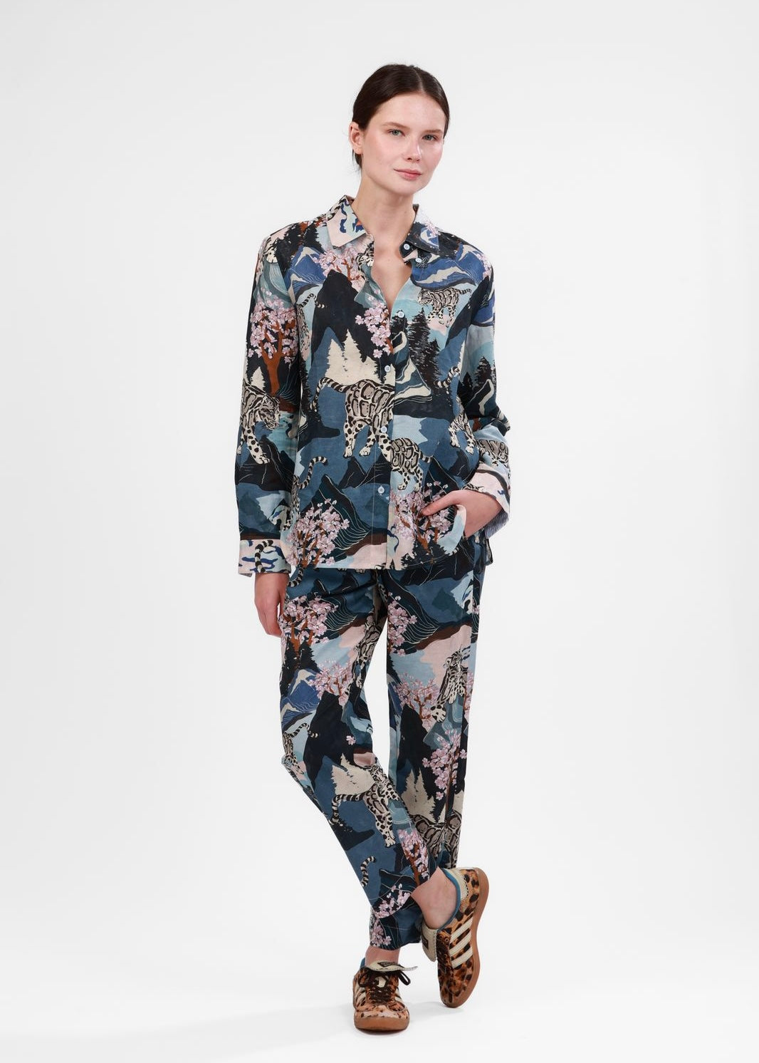 SET LEOPARDO AZUL PANT