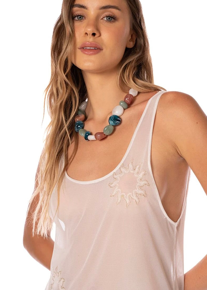 VESTIDO MESH BLANCO SOLES