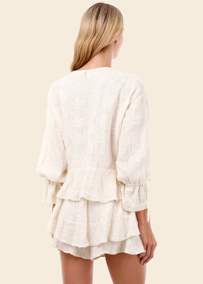 SET OFF WHITE TEXTURA DE FLORES