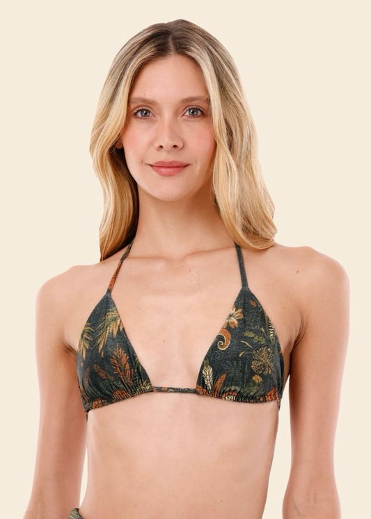 BIKINI VERDE BRILLOSO PALMERAS