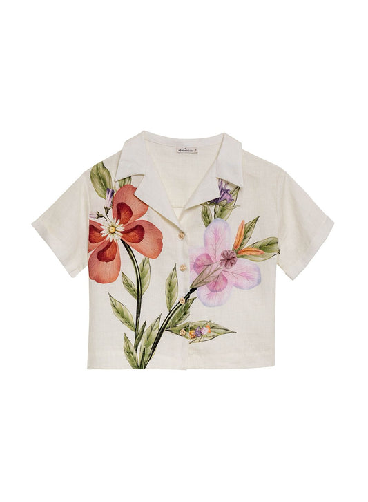 Set blanco con flores