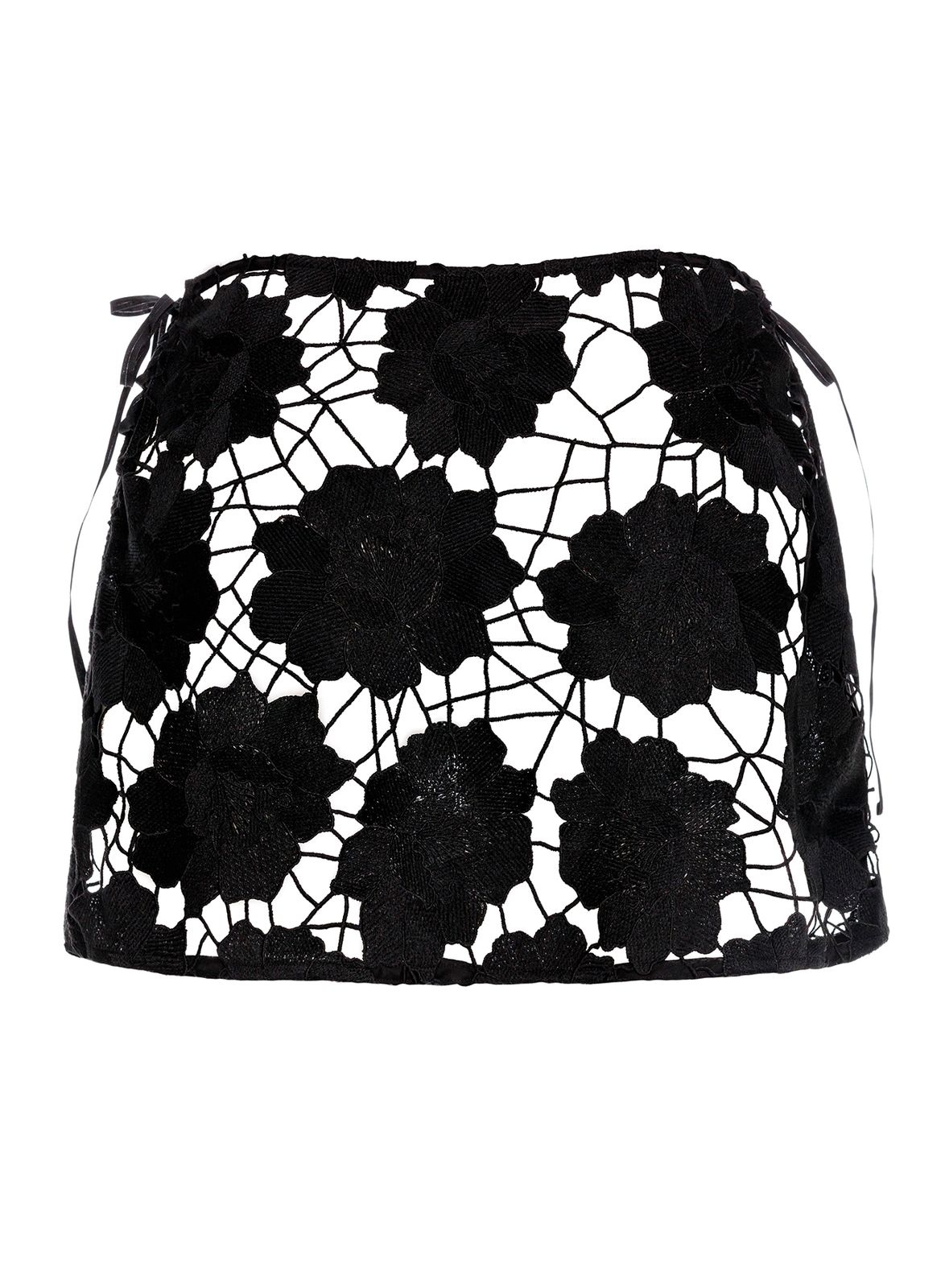 MINI FALDA NEGRA CON FLORES