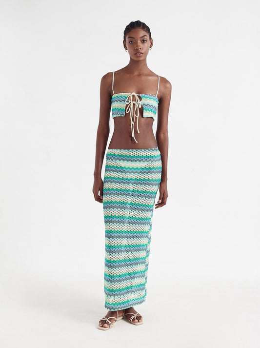 SET FALDA LARGA CON TOP CON SIG SAG AZULES