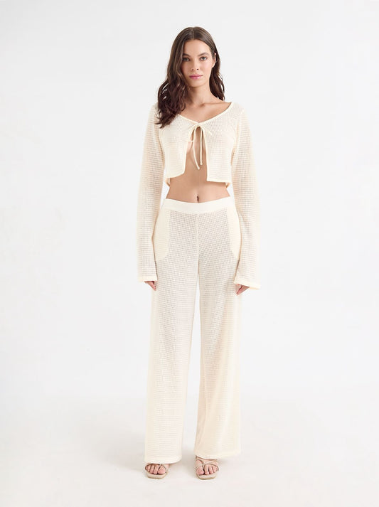 SET PANTALON Y TOP OFF WHITE