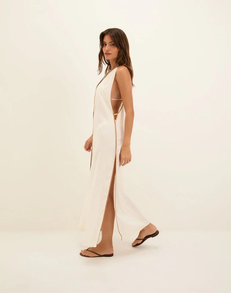 Cover up blanco con línea café