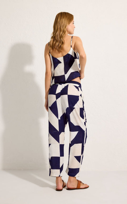 SET DE PANTALÓN AZULEJOS NAVY Y BLANCO