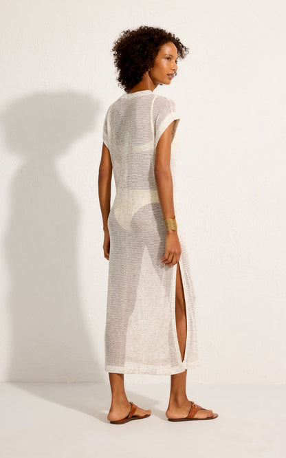 VESTIDO BLANCO JASPEADO RED