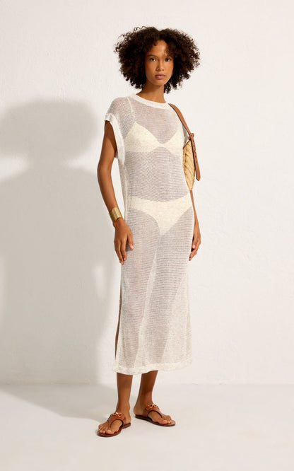 VESTIDO BLANCO JASPEADO RED