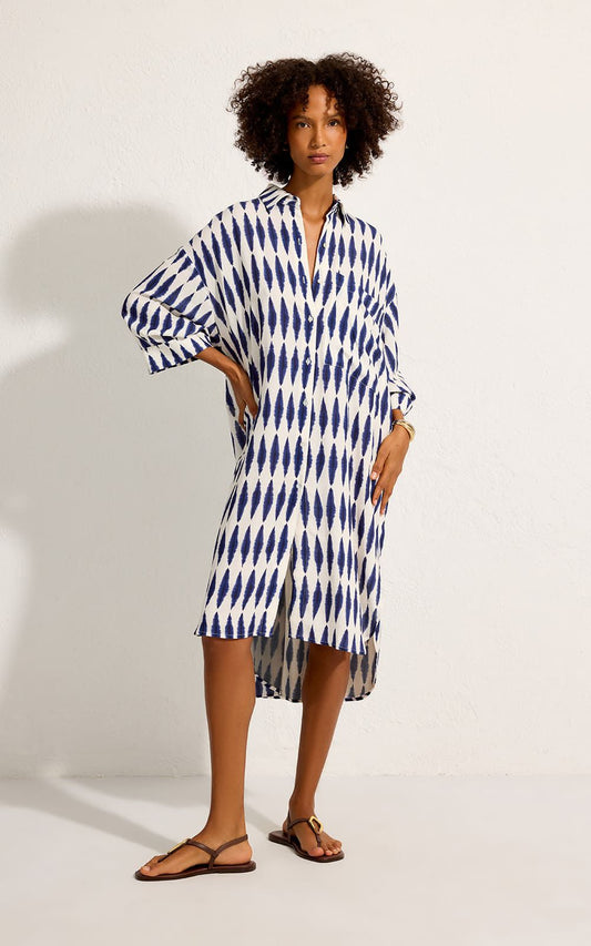 CAMISA LARGA, AZUL Y NAVY