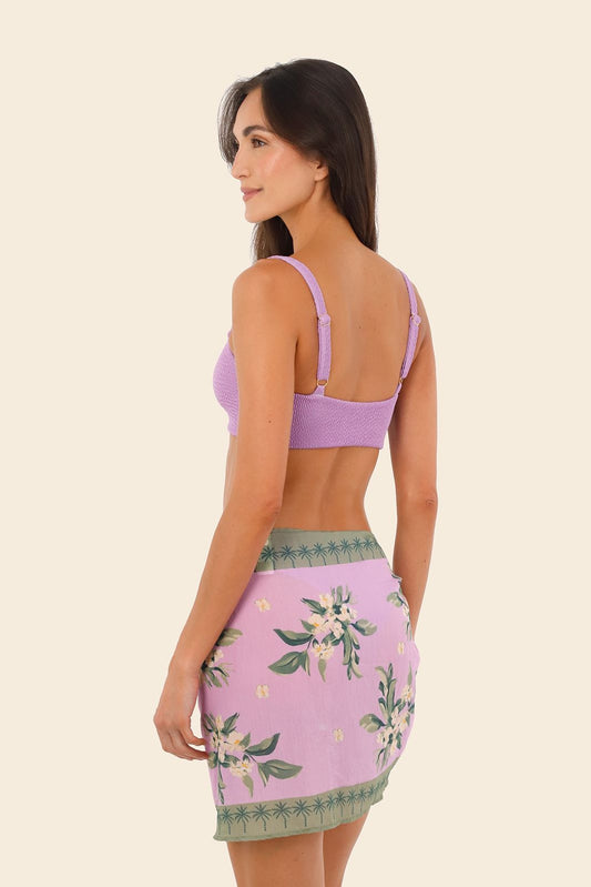 PAREO CORTO MORADO CON OLIVO
