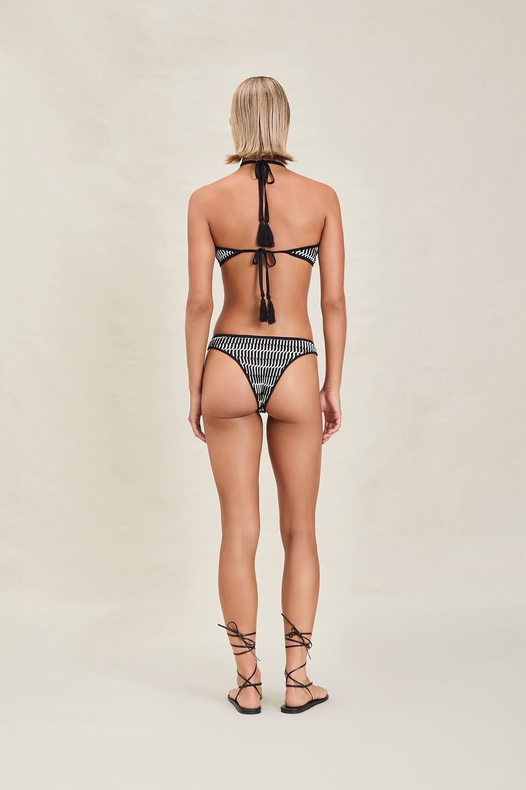 BIKINI NEGRO TEX BEIGE STRAPLESS