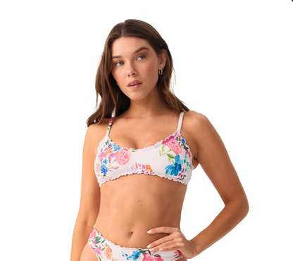 BIKINI BLANCO CON ESTAMPADO DE FLORES