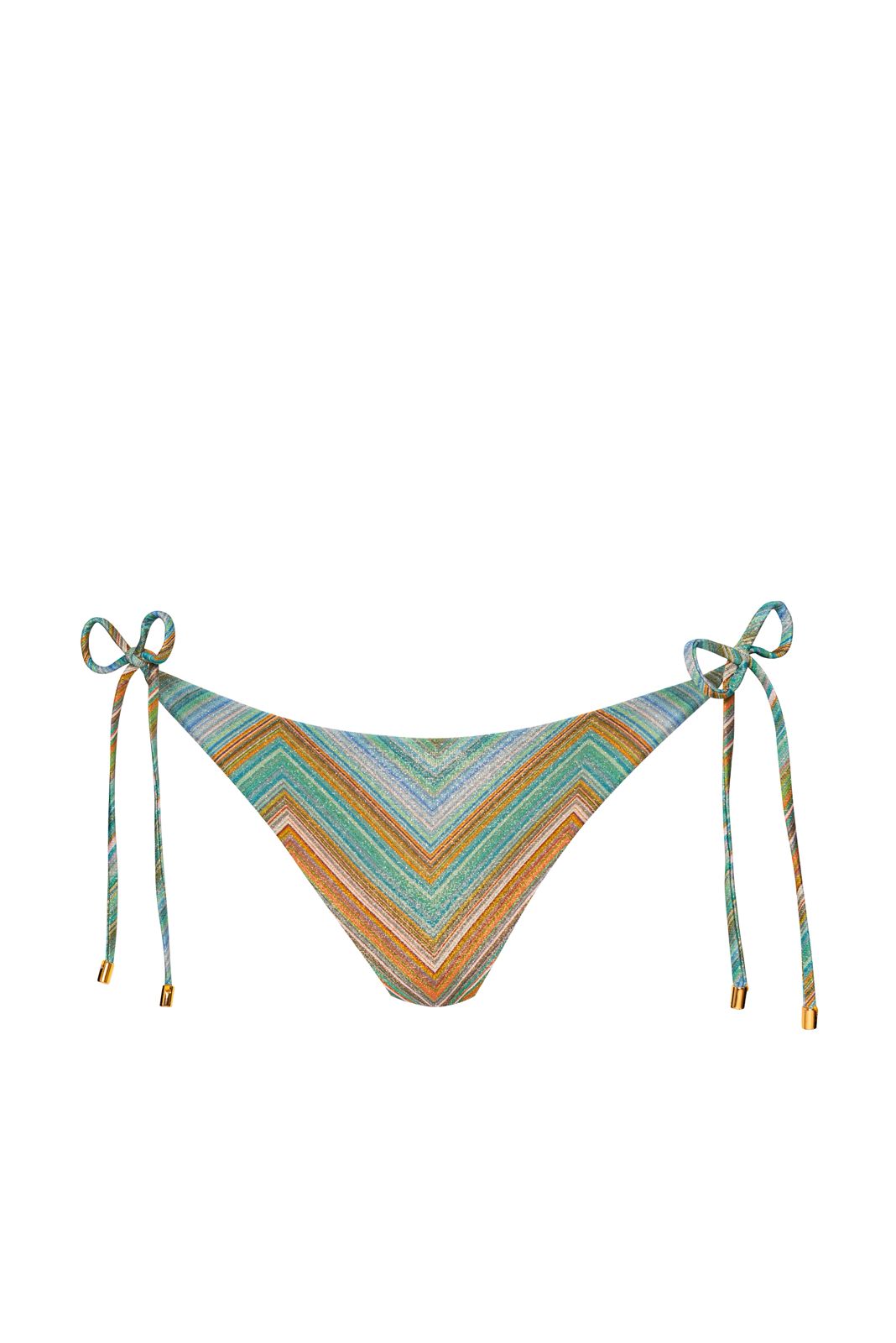 BIKINI VERDE ZIGZAG CON LÍNEAS DORADAS