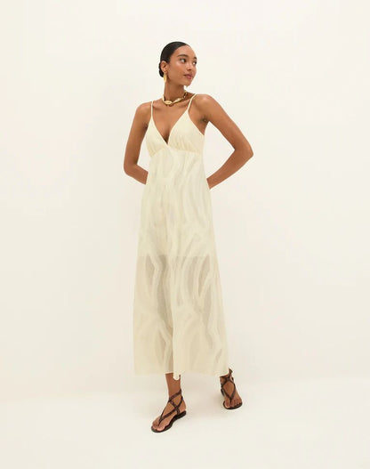 VESTIDO LARGO OFF WHITE