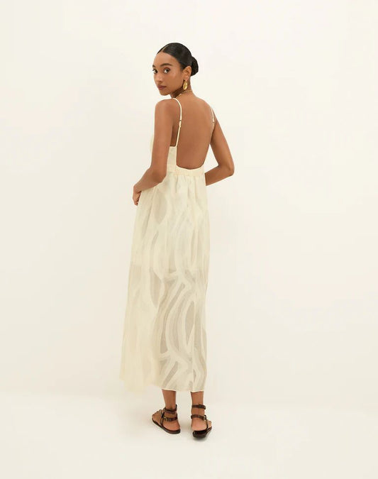 VESTIDO LARGO OFF WHITE