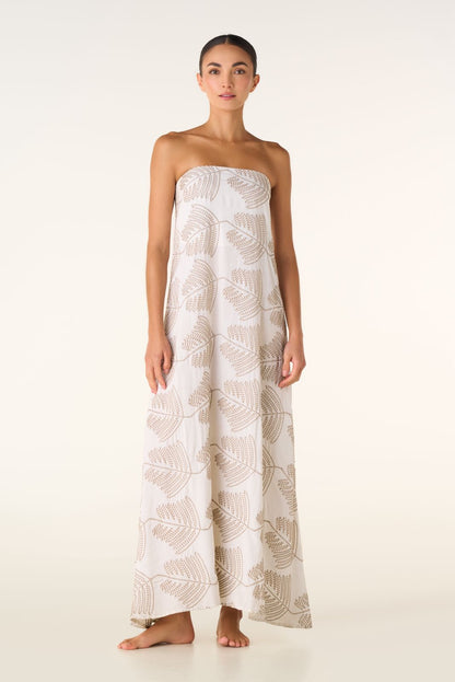 VESTIDO LARGO OFF WHITE TEJIDO