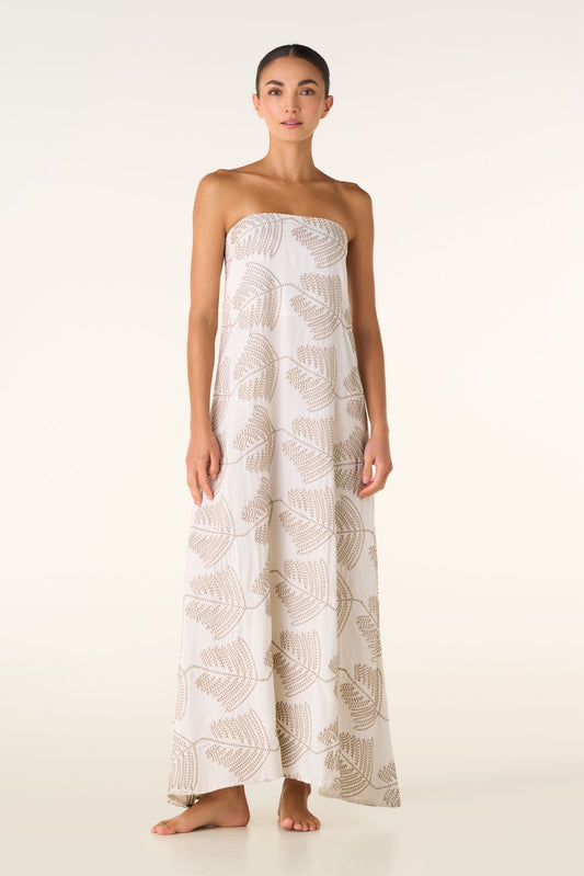 VESTIDO LARGO OFF WHITE TEJIDO