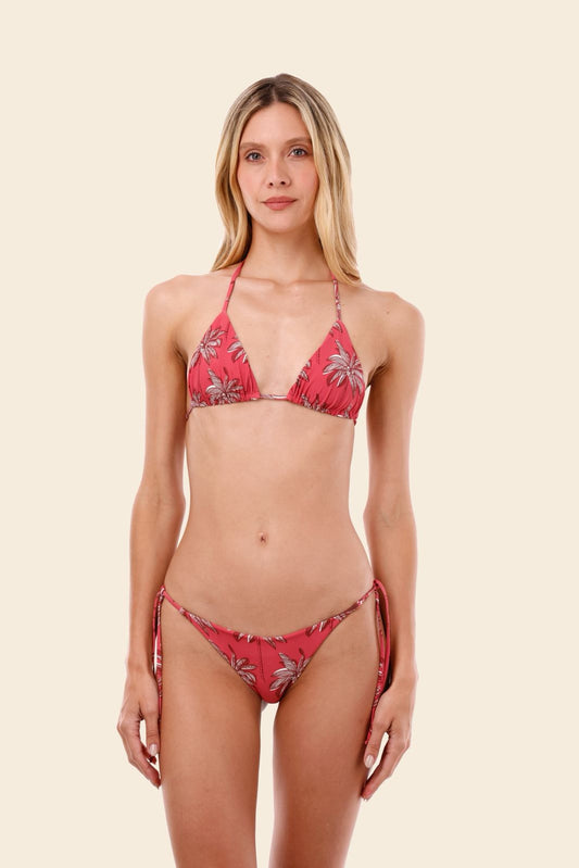 BIKINI PALMERA ROJA TRIÁNGULO