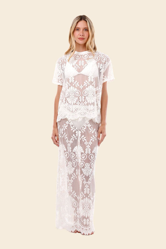 SHIRT DE ENCAJE OFF WHITE