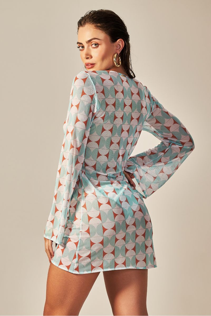 TÚNICA AZUL RETRO CORTA