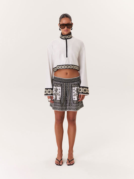 SHORT RESORTE TROPICAL NEGRO