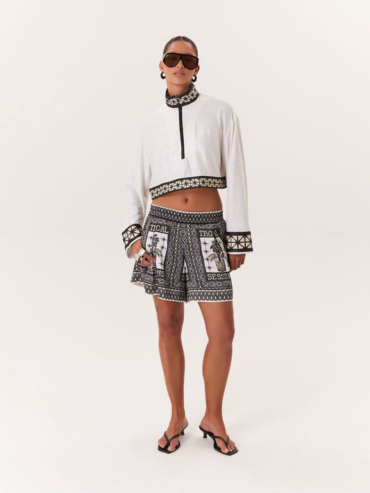 SUDADERA POLO NEGRA TROPICAL