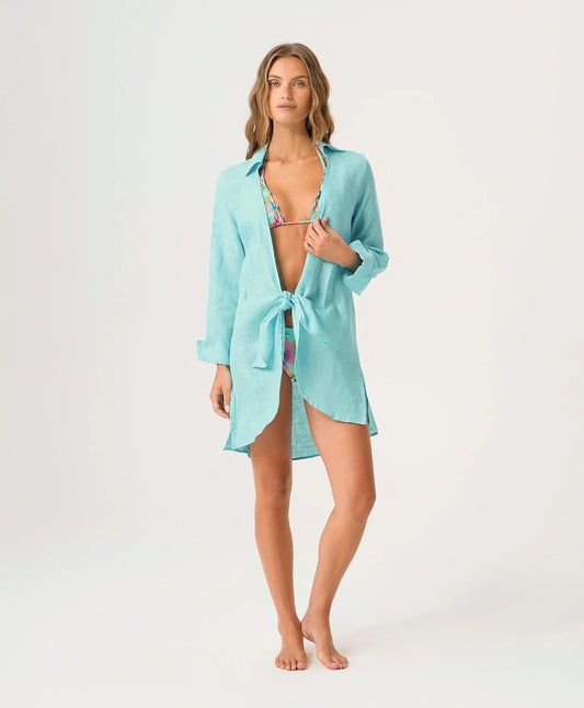 CAMISA TURQUESA LINO