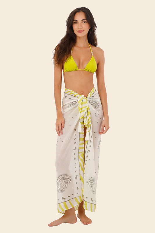 PAREO BLANCO CON AMARILLO Y GRIS