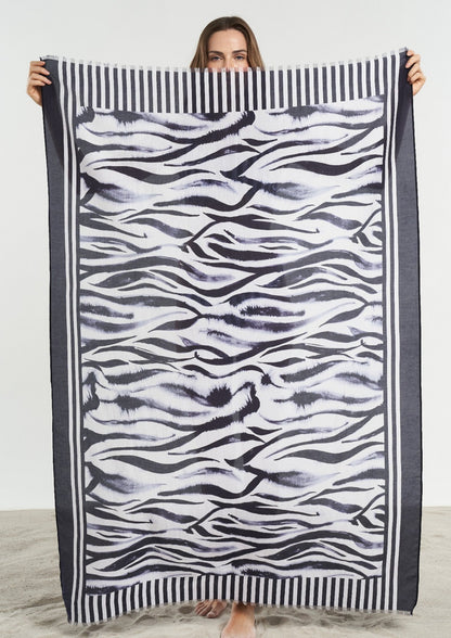 PAREO ZEBRA BLANCO Y NEGRO