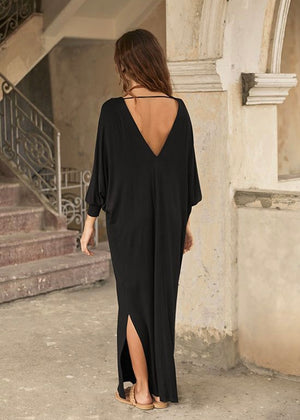 VESTIDO NEGRO EN V