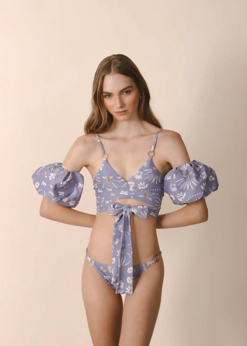 BIKINI CON MANGAS MORADO