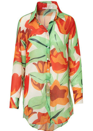 CAMISA FLORES ROJAS