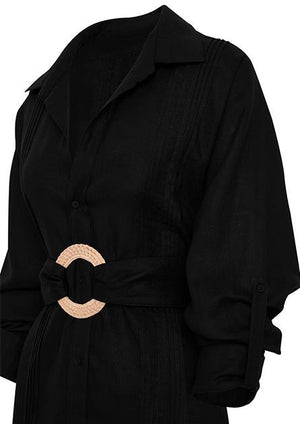 VESTIDO NEGRO CON CINTURÓN