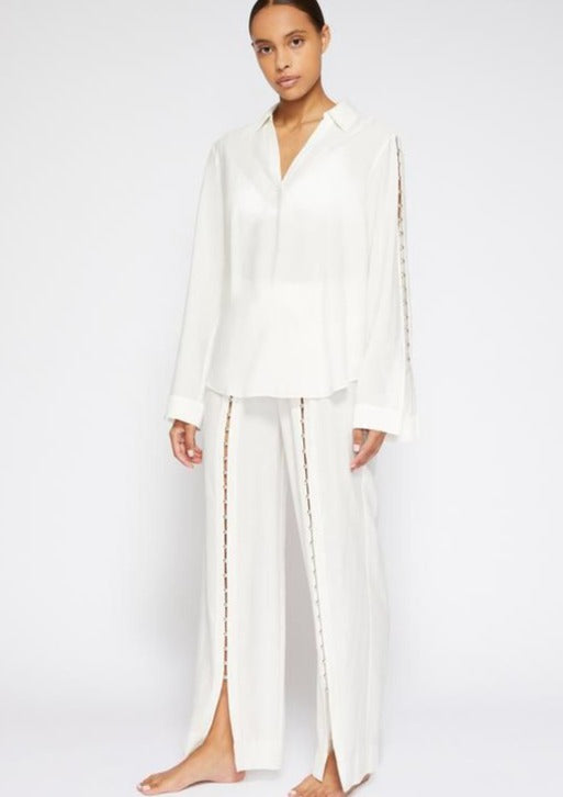 SET BLANCO CON DETALLES PLATEADOS (2PZ)