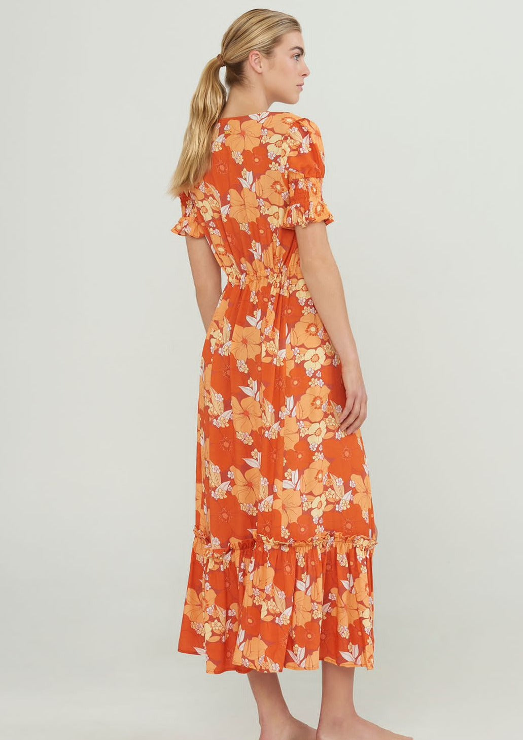 KIMONO FLORES NARANJA